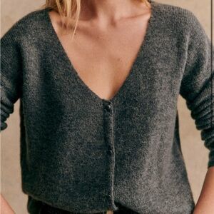 Sézane Barry Cardigan, Charcoal Grey, size Small, Excellent Condition